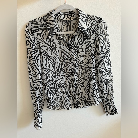 ZARA Zebra Button Down Shirt - Picture 3 of 7